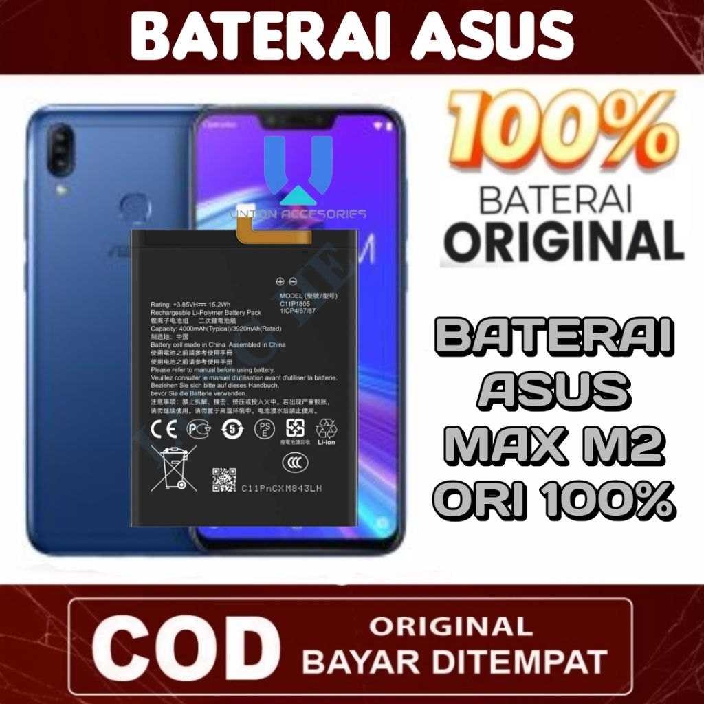 Baterai Batre Asus Zenfone Max M2 Batu Baterai C11P1805 MAX M2 Batrai Asus Original 100% Distributor