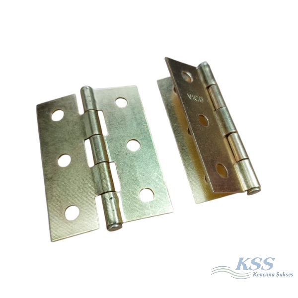 Engsel Tipis Plat Stainless Kuning 2 Inch Engsel Kupu Kecil Pintu Lemari Laci Kandang Anti Karat KSS