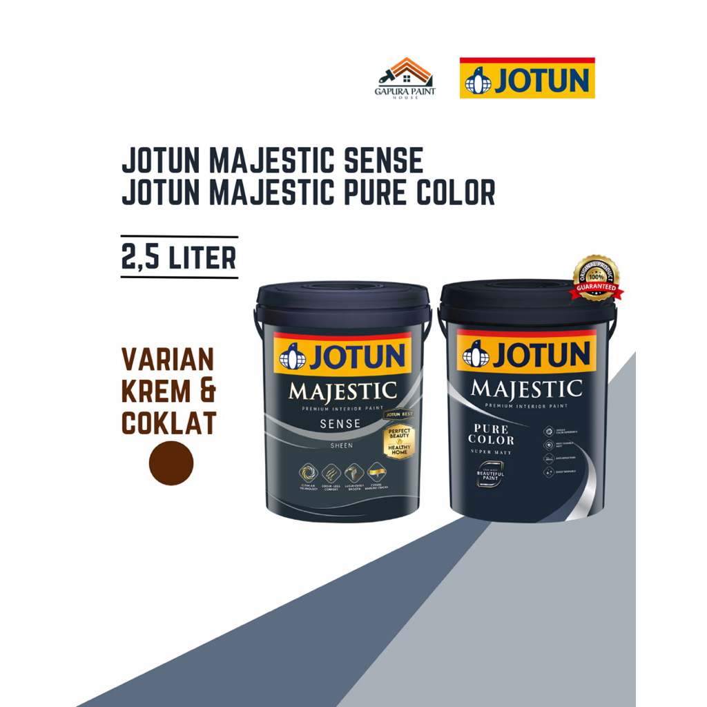 Cat Tembok Jotun Majestic Sense Jotun Majestic Pure Color 2.5 Liter - Krem & Coklat | Cat Jotun Inte