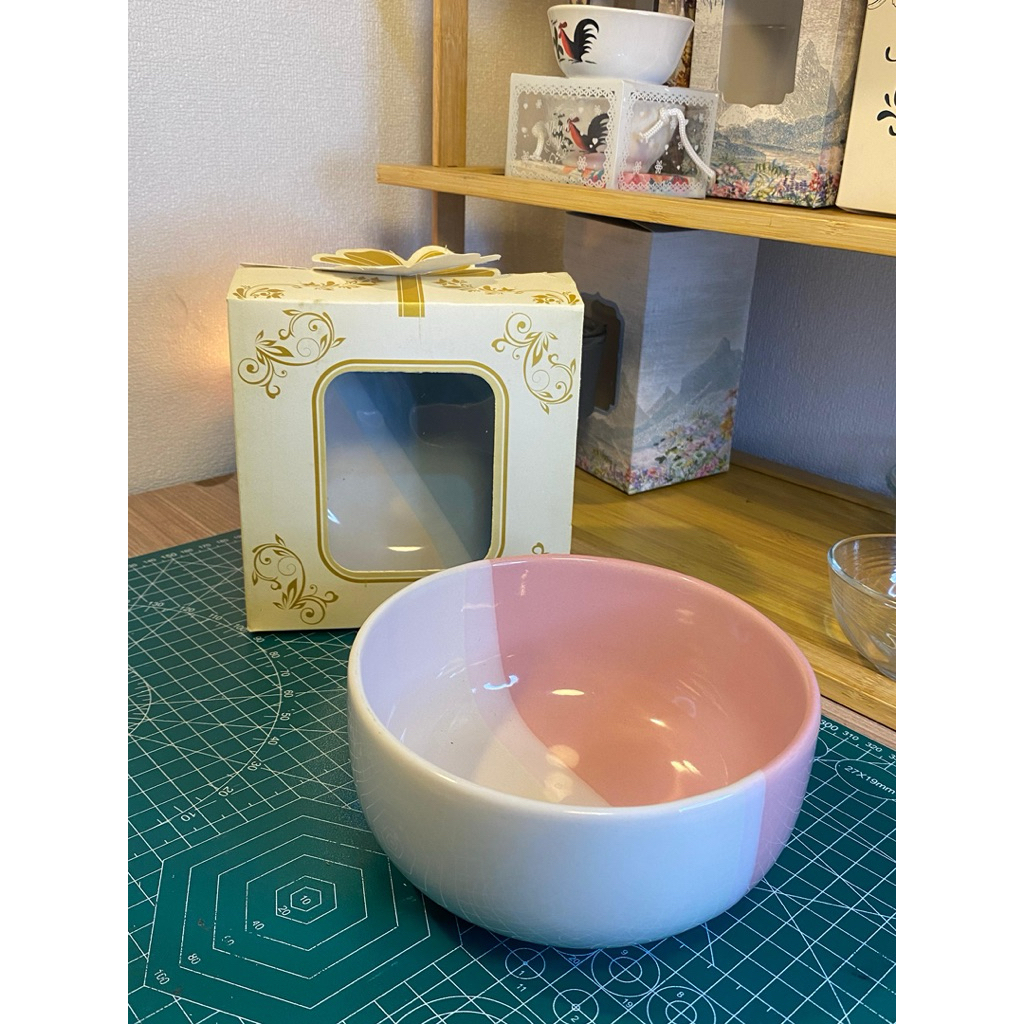 SOUVENIR MANGKOK TWO TONE CANTIK KEMASAN BOX GOLD FREE THANK YOU CARD