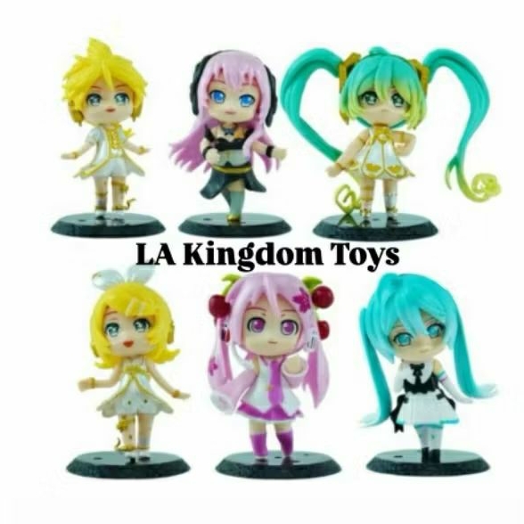 Action Figure Vocaloid Hatsune Miku Kagamine Rin Len Luka set 6pcs