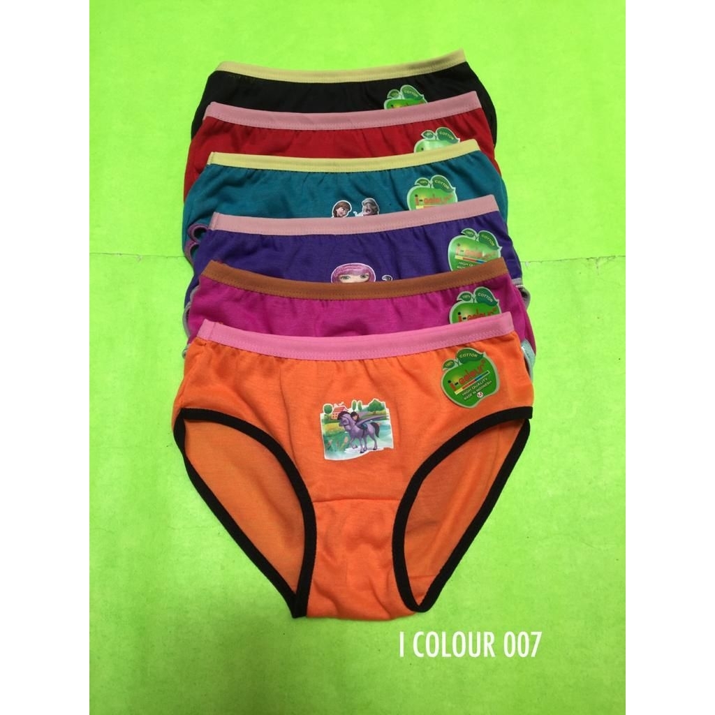 [ZDS] GROSIR 1 LUSIN CELANA DALAM ANAK CEWEK ICOLOUR  - S M L XL CD BALITA TK SD MURAH KATUN TIPIS