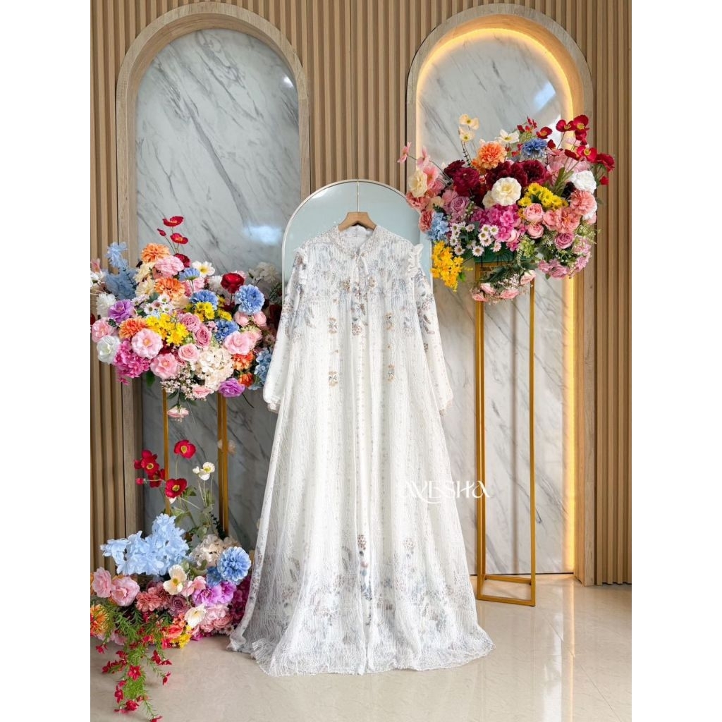 Lukisa Rosela P4 maxi dress  gamis Raya COllection - Ayesha Hijab Official