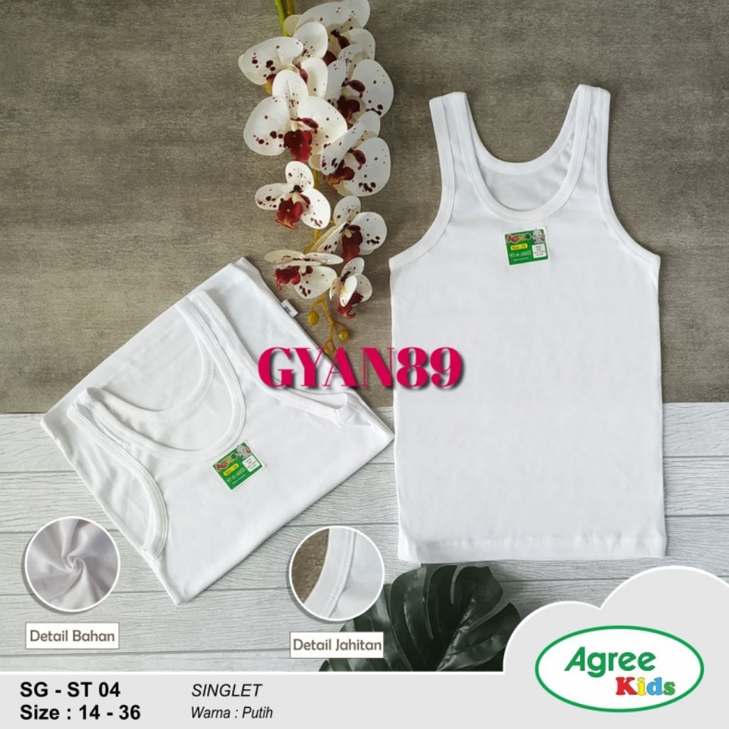 [ 3PCS ]  Singlet Anak Agree ST 04// singlet agree anak / singlet agree murah