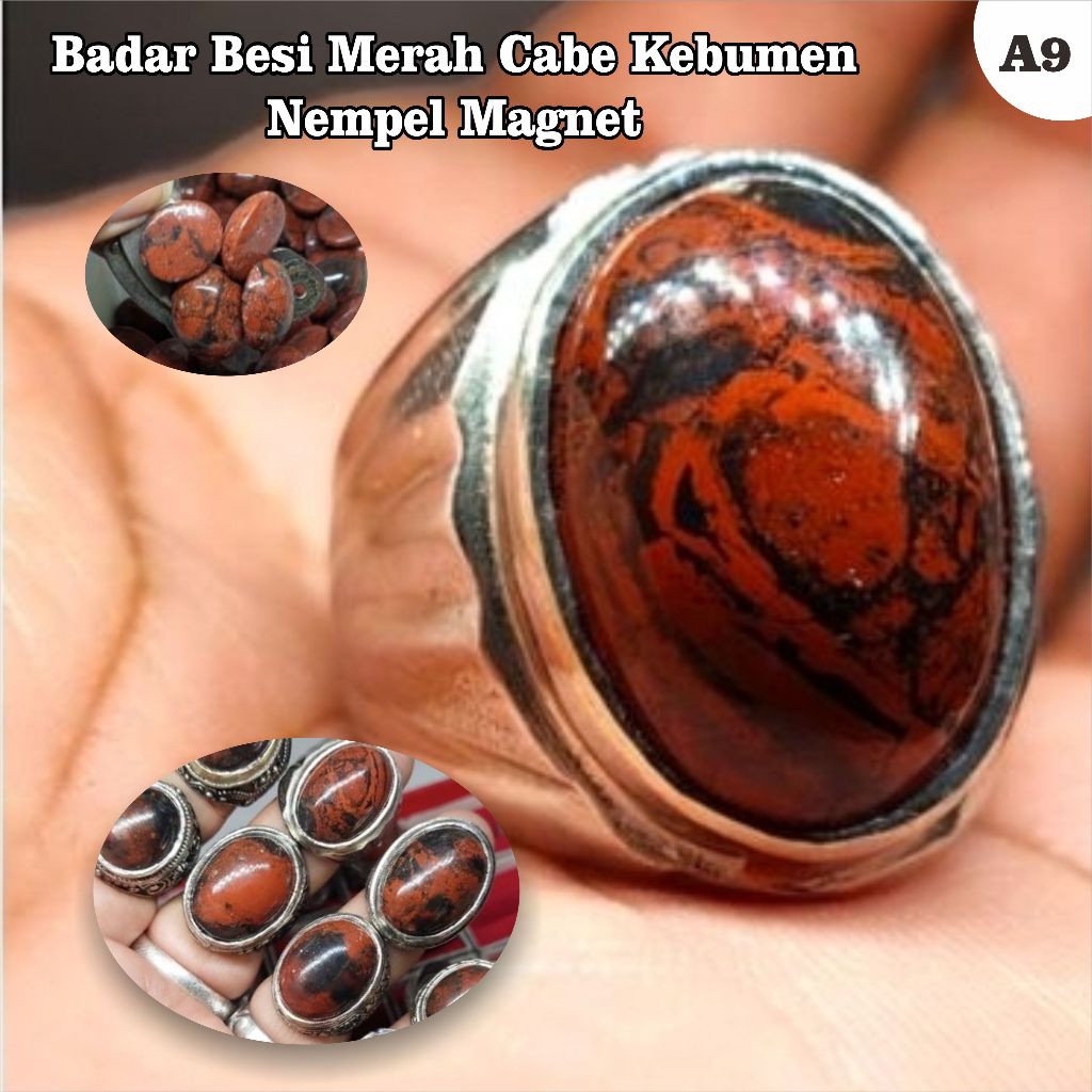 Batu Akik Badar Besi Merah Cabe Kebumen Nempel Magnet /A9