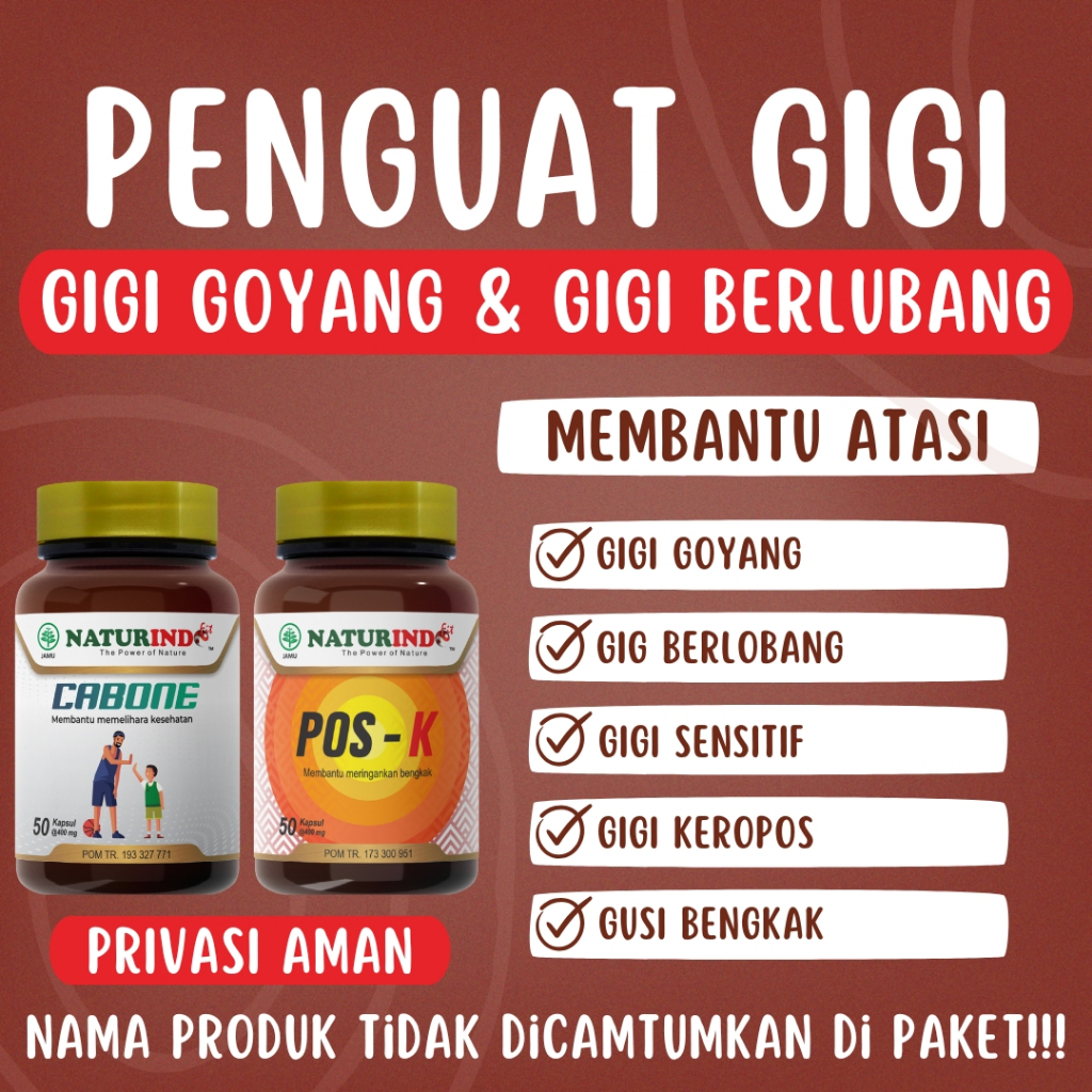 Obat Bantu Atasi Penguat Gigi Goyang Herbal Gigi Goyah Cabone Naturindo