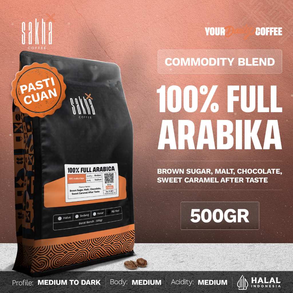 BIJI KOPI 100% FULL ARABICA 500GR Commercial Espresso Based By Sakha Coffee Roastery
