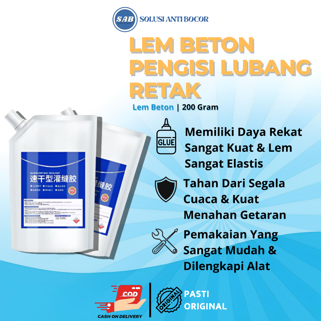 Lem Beton Seal Pengisi Lubang Beton Anti Retak Cepat Kering Sealant Pengisi Celah Dinding Bocor Air
