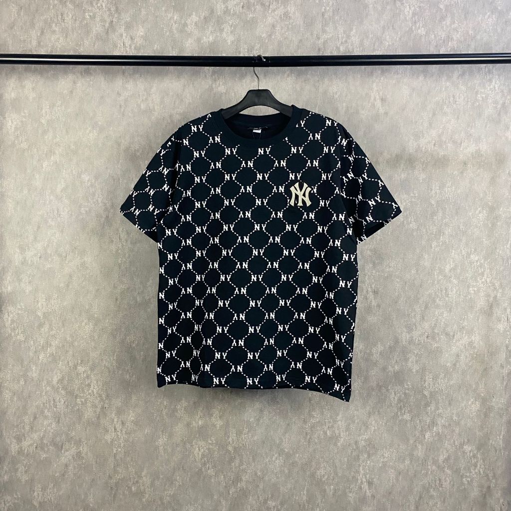 [NEW ARRIVAL] Baju Kaos Atasan Unisex MLB -26 Boston & NY Monogram Full Print Oversize T-Shirt Full 