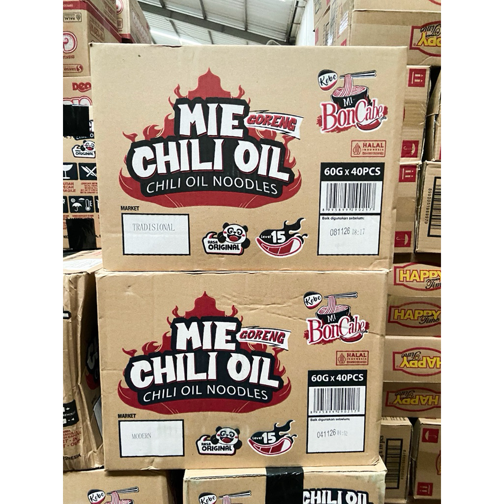 BONCABE MIE CHILI OIL ISI 40PCS LEVEL 15 PEDAS Murah Meriah Promo