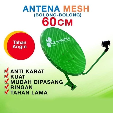 NEX PARABOLA ODU HIJAU BOLONG 45CM DAN 60CM LENGKAP