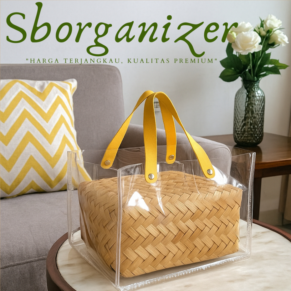 Tas Besek Kotak Nasi PREMIUM |Goodie Bag Besek Transparan |Tas Besek Mika Transparan |Tas CustomLogo