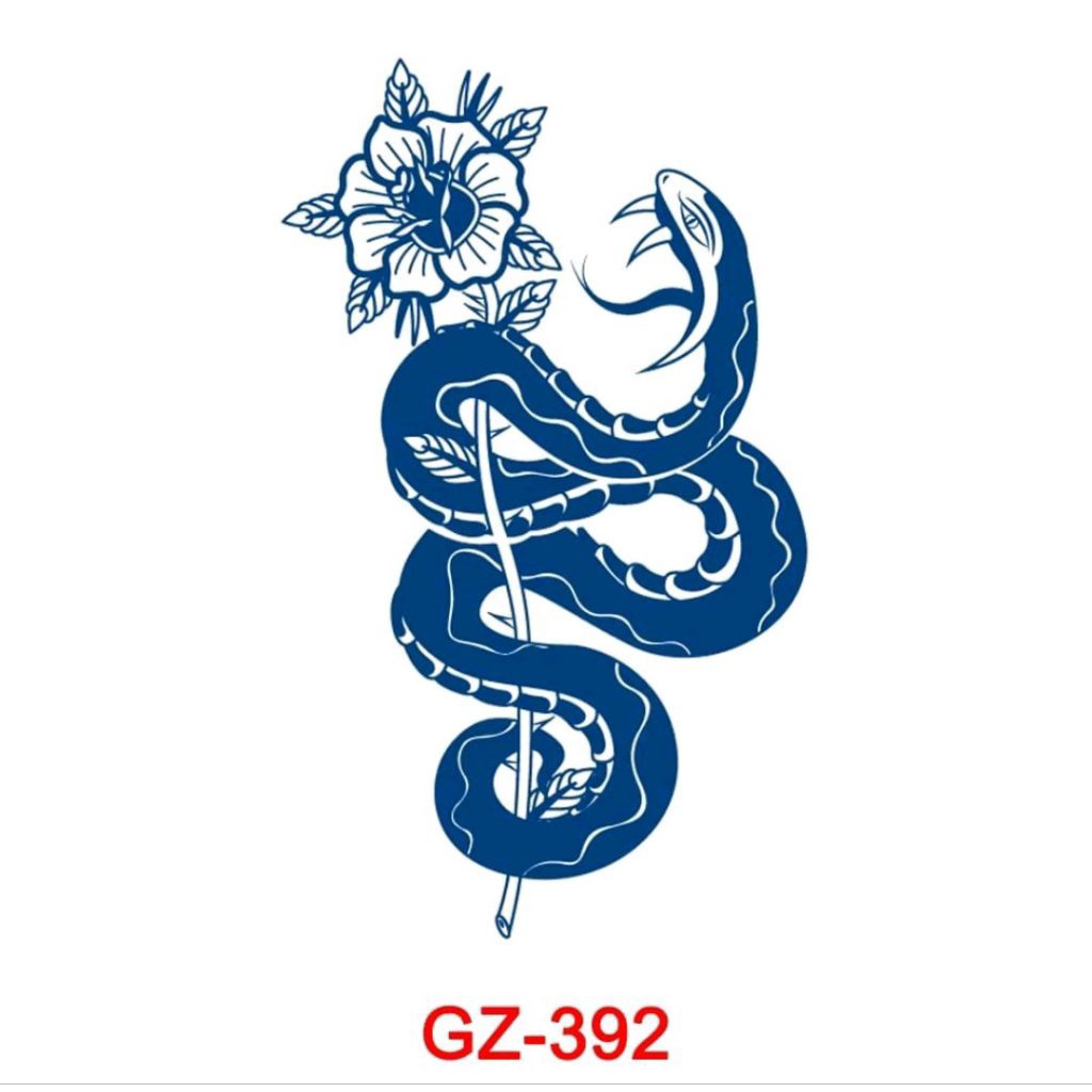 [ SEMI PERMANEN ] COD Tatto temporer GZ 392 Ular size 20x14 stiker tatto temporary tato tempel semen