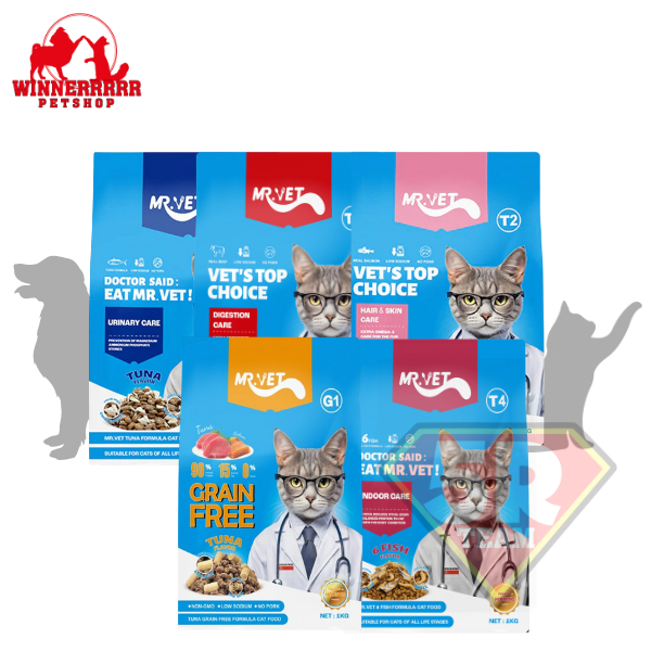 Mr Vet Cat Dry Food 1 Kg | Makanan Kucing Premium Mr Vet Kemasan Freshpack