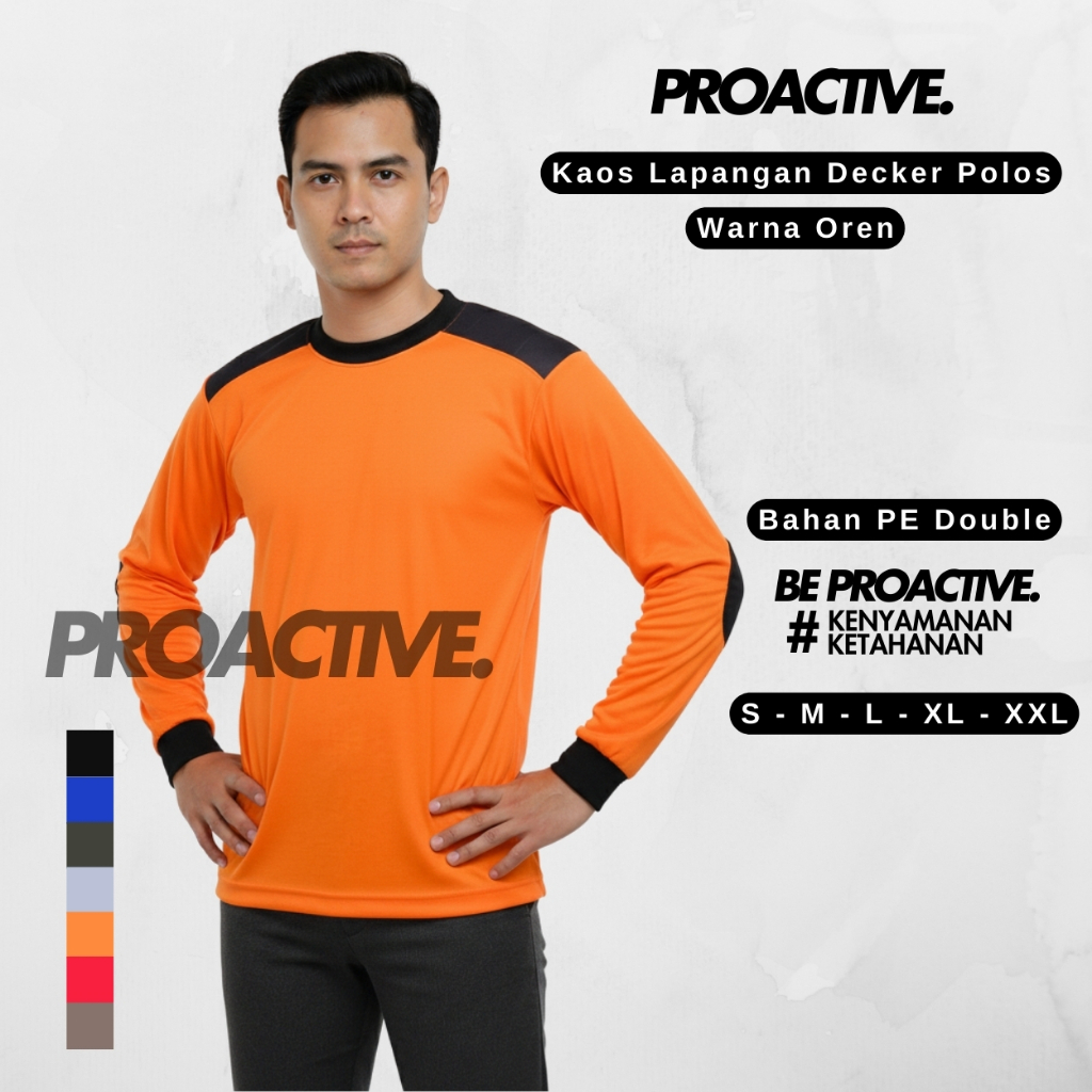 KAOS LAPANGAN DECKER POLOS WARNA OREN - PROACTIVE