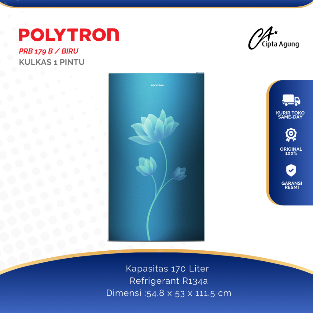 POLYTRON KULAS 1 PINTU PRB-179B PRB-179R PRB179R PRB179B PRB 179 B PRB 179 R PRB 179B PRB 179R BIRU 