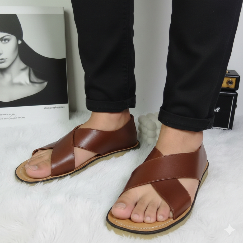 Sandal Sepatu Kulit Bestong Premium Karet Mentah Pria