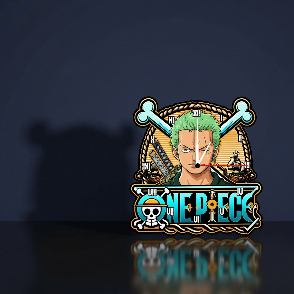 Jam Dinding Ukir One Piece Desain Eksklusif TEMA ZORO