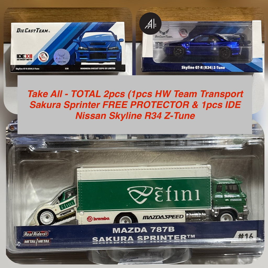 (SPECIAL BUNDLE - Dapat 2pcs) Hotwheel Team Transport | Mazda 787B Sakura Sprinter + FREE PROTECTOR 