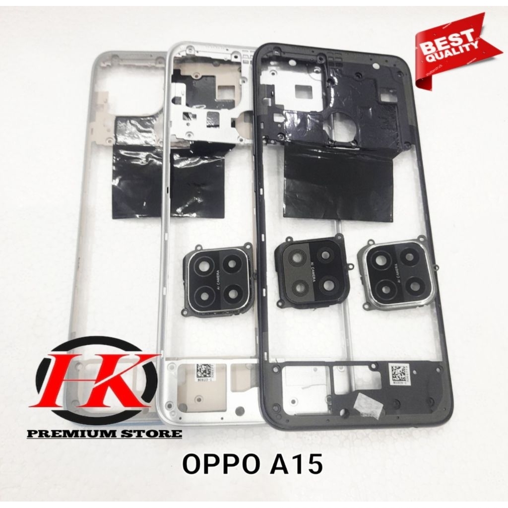 Bezel Tulang Rangka Mesin Hp Oppo A15 CPH2185 / A15S CPH2179 Bazel Rangka Kesing Housing Casing