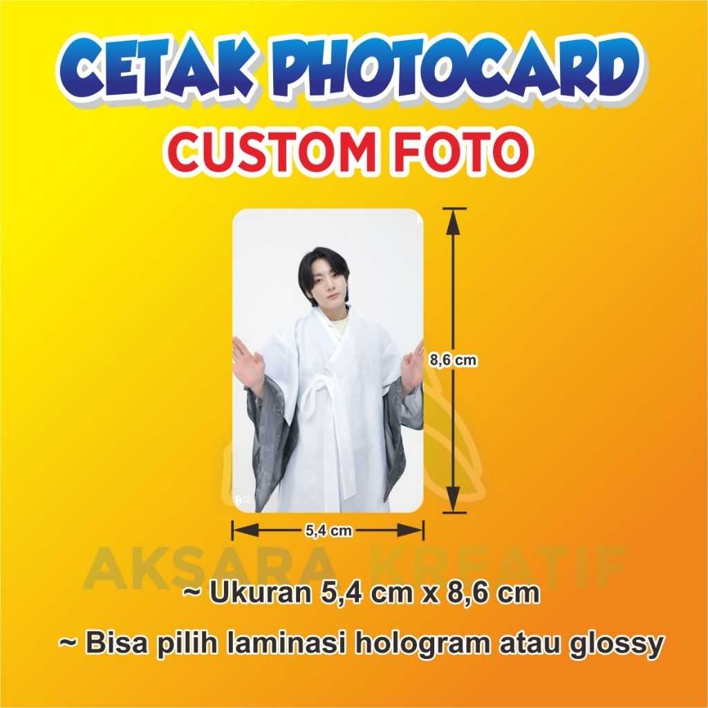 CETAK PHOTOCARD CUSTOM  | FOTO BEBAS | LAMINASI GLOSSY & HOLOGRAM