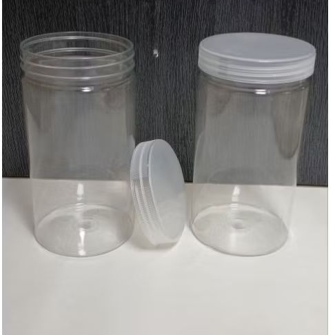 Toples Plastik Bulat 600ml- 800ml-1000ml [Toples Kue Kering | Toples Lebaran| Food Grade]