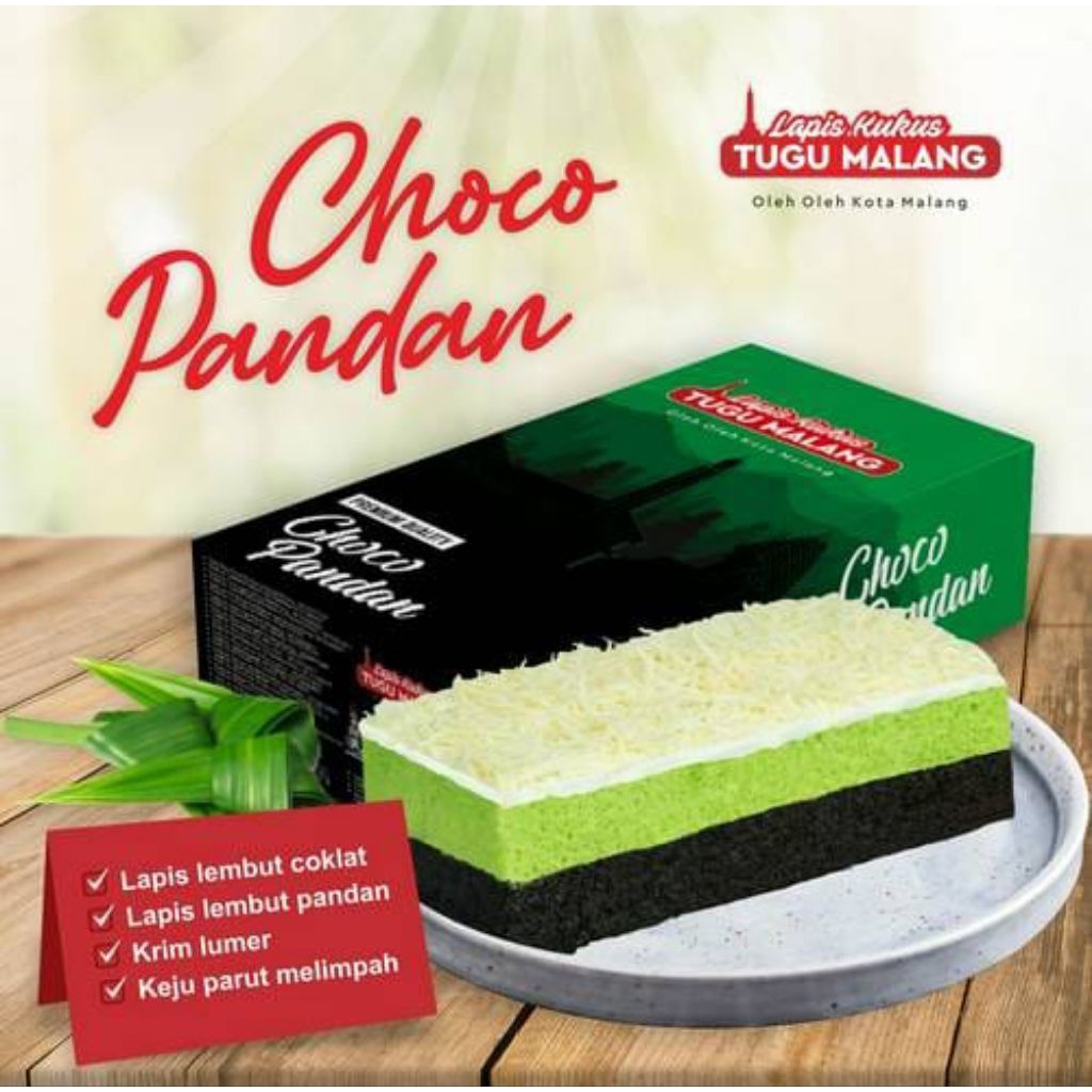 Lapis Kukus Tugu Malang Choco Pandan