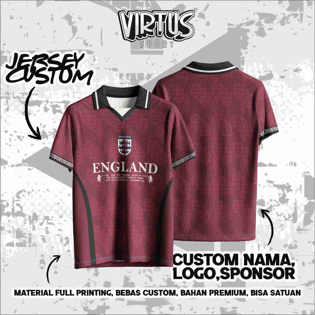 Jersey England / Jersey England / Kaos England / Jersey Bola / Jersey Vintage
