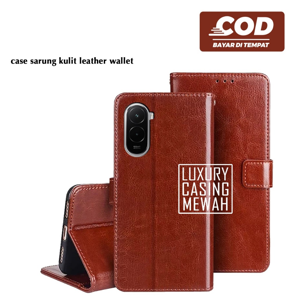 Case Sarung Kulit / Flip Leather case Premium Flip Wallet Case for Poco M7 4G Poco M7 Pro Poco M6 4G