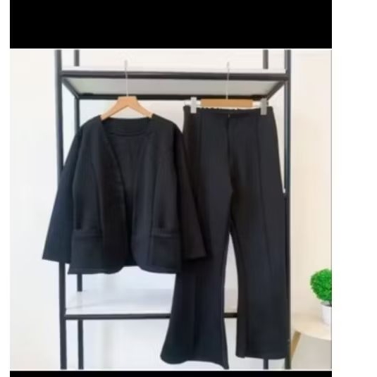 ONE SET BLAZER CELANA CUTBRAY BAHAN SCUBA SETELAN