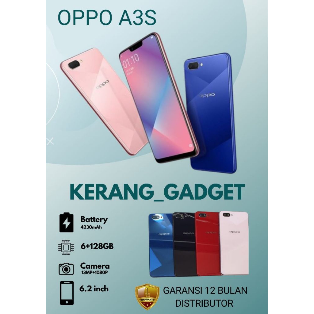 HP A3S RAM 6/128 OPPO KUALITAS A Garansi 12 Bulan