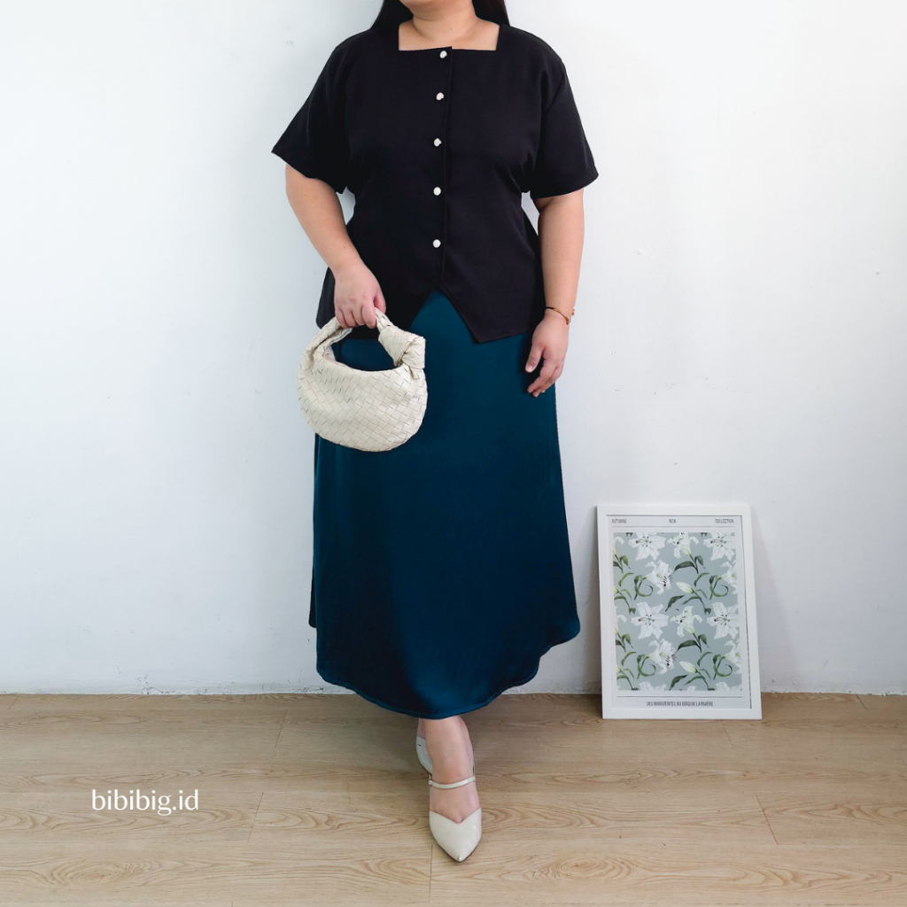 BIBIBIG - KAMALA - Rok Maxi Wanita Satin Premium | Big Size / Plus Jumbo