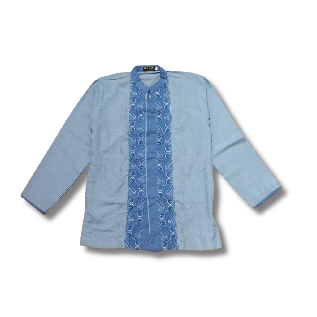 Baju Koko Pria Dewasa Lengan Panjang - Motif Biru Muda