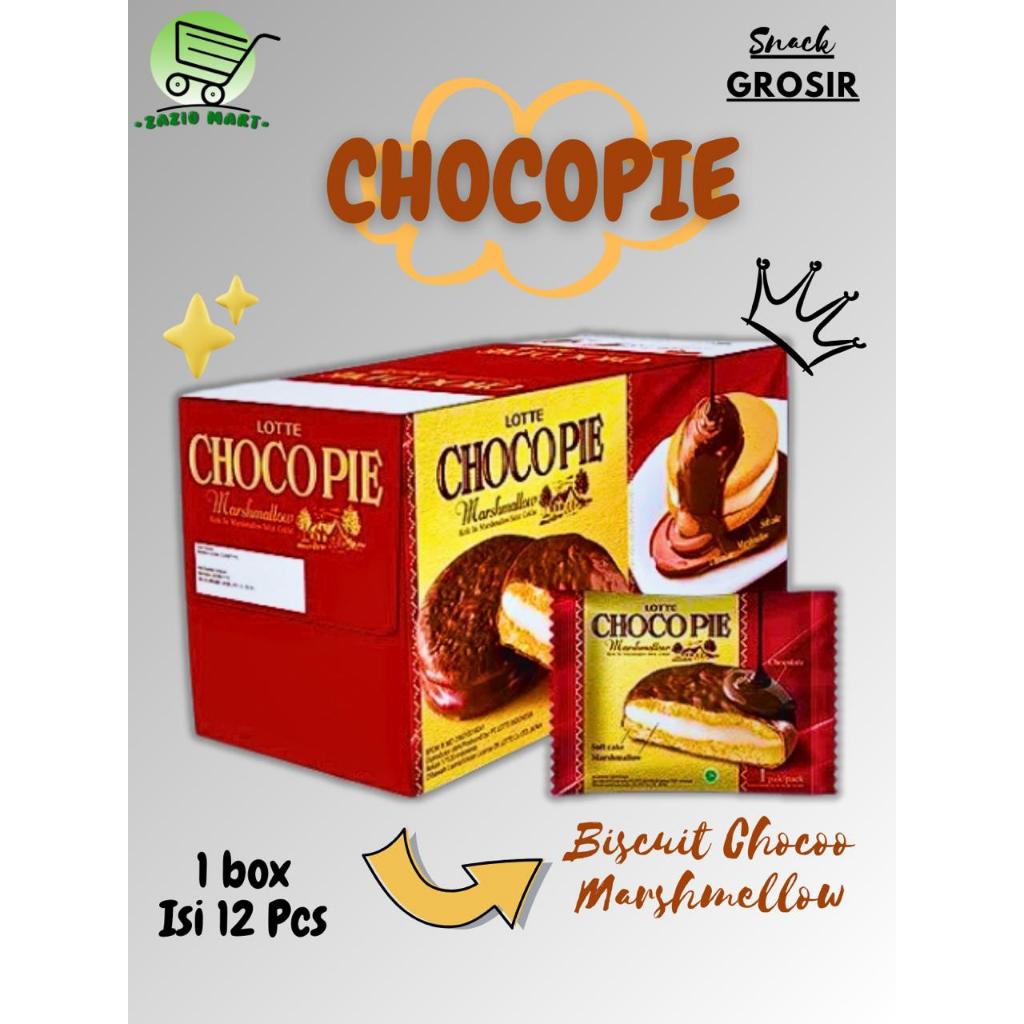 (Zazio Mart) LOTTE CHOCOPIE MARSHMALLOW 26gr x 12 Pcs