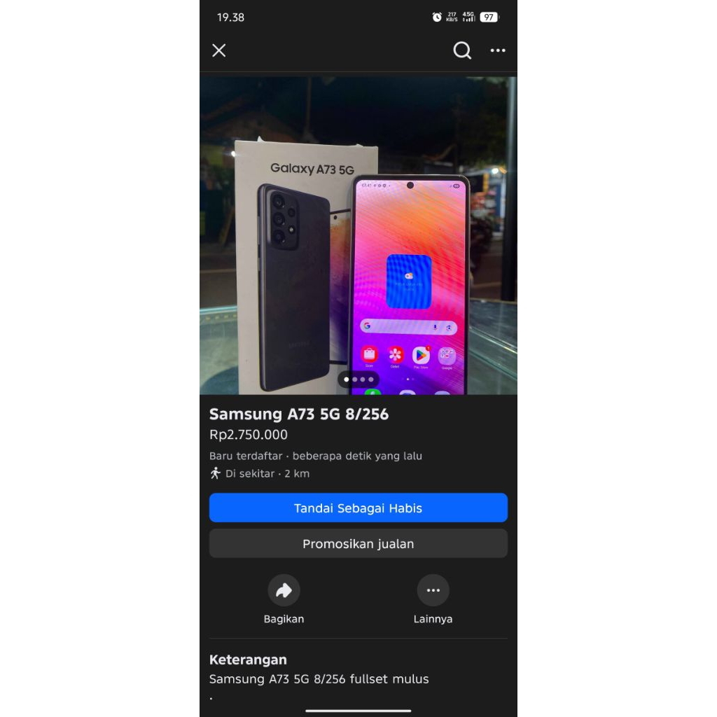 Samsung A73 5G 8/256 second unit only