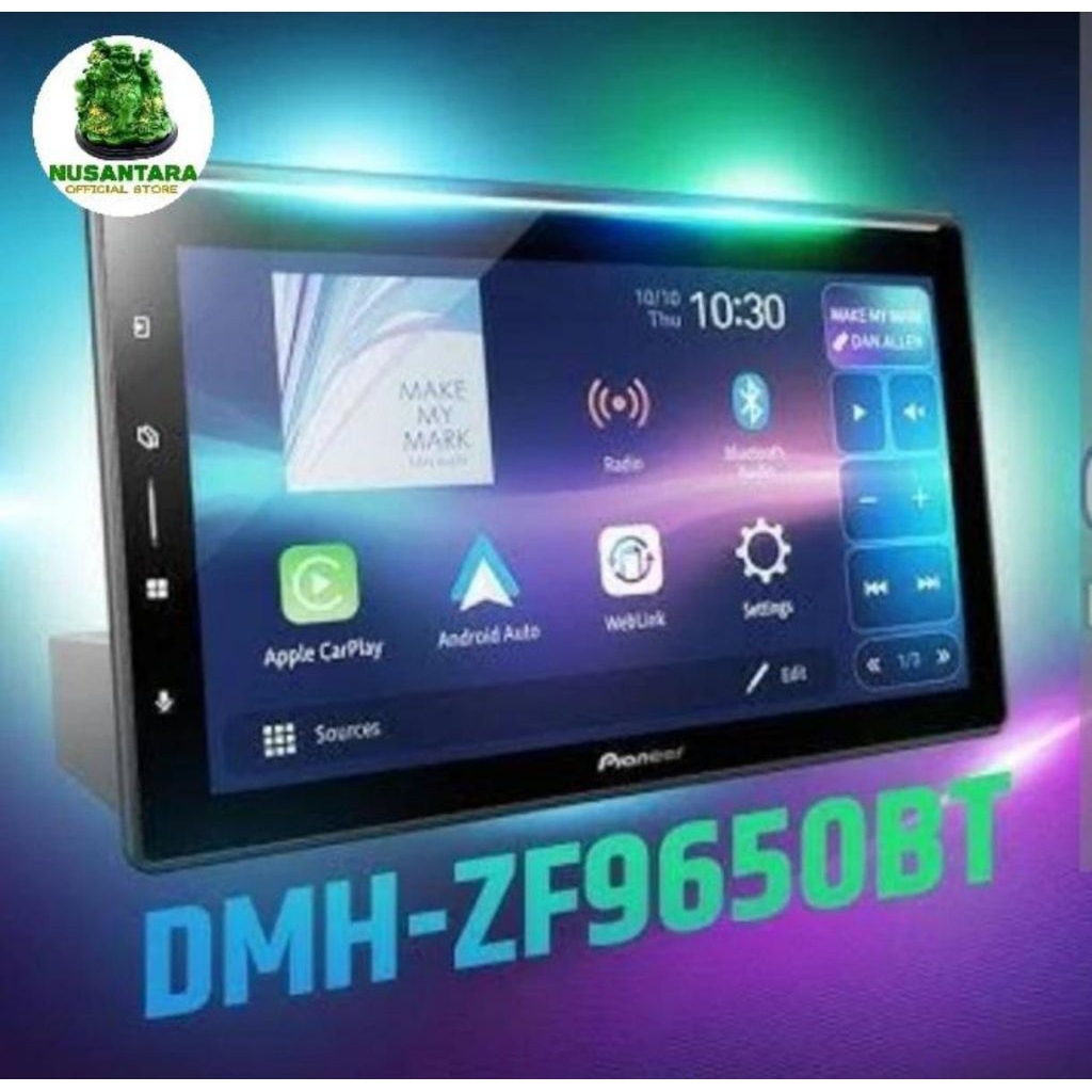 Head unit Pioneer DMH-ZF9650BT 10 inci wireless Apple carplay Android auto unit double single Din fl
