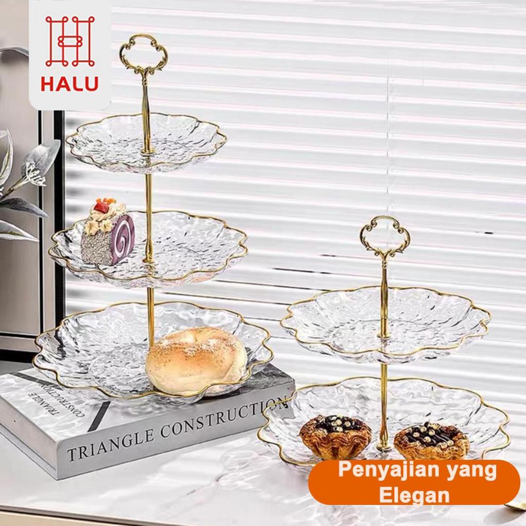 Halu Piring Kue Tingkat Rak Kue Estetik Susun 2/3 Tingkat Detachable Plate Cake Stand Display HPLE11