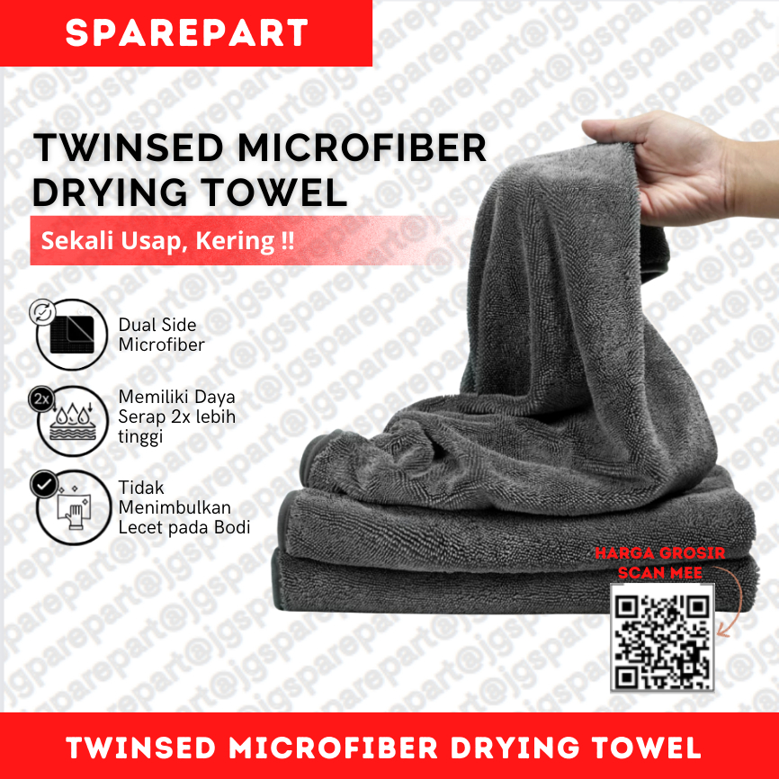 Drying Towel Microfiber 70x90 Twisted Loop Budispeed 600 GSM