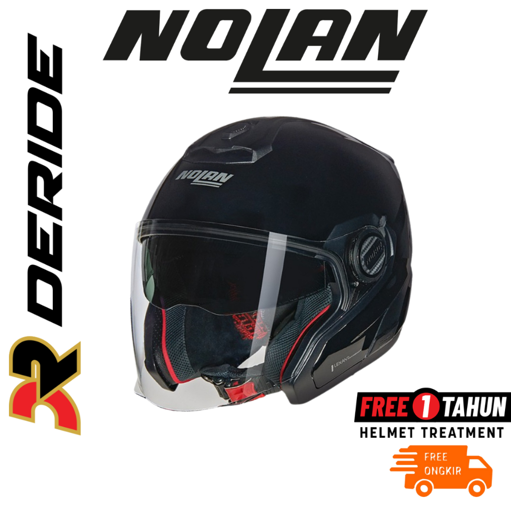 Nolan N40-5 Classico 301 Black Glossy Helm Half Face Double Visor SNI ECE Original