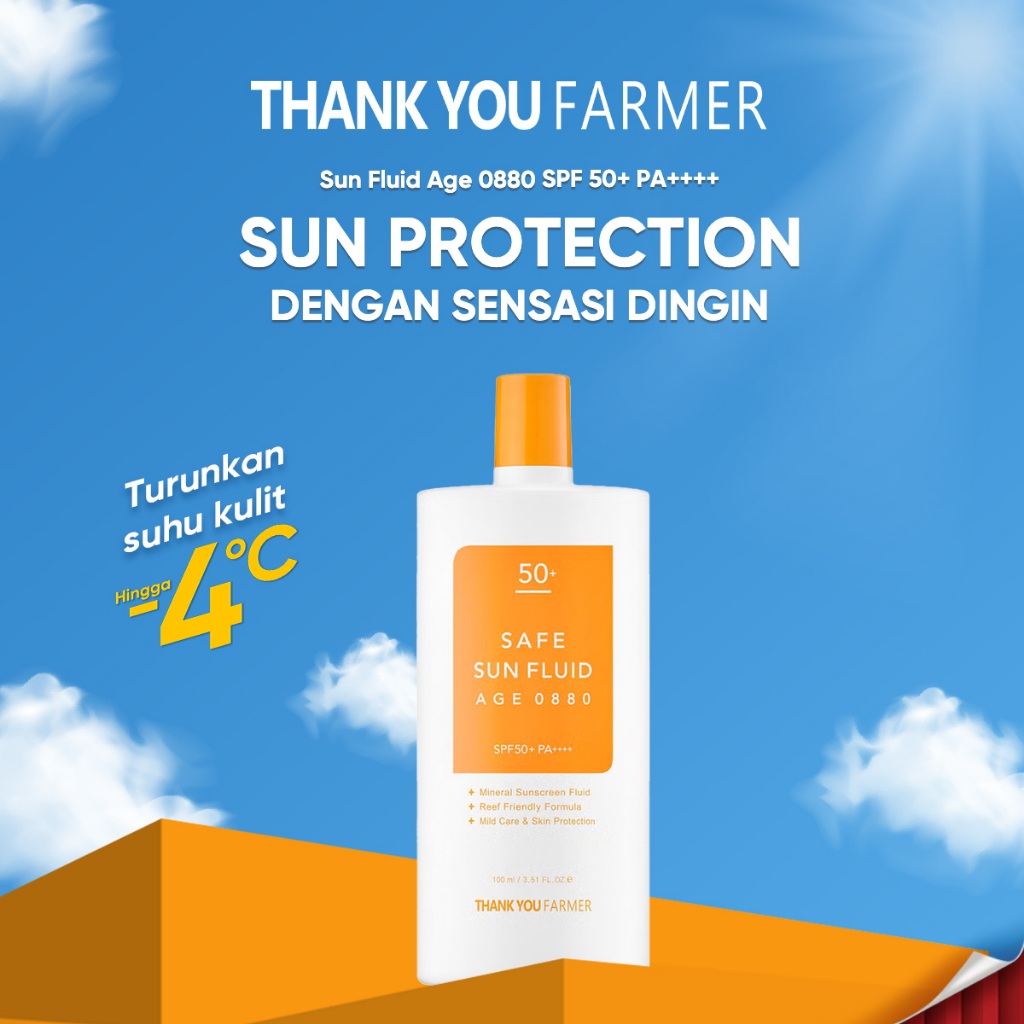 Thank You Farmer Safe Sun Fluid Age 0880 SPF 50+ 100 ml | Sunscreen