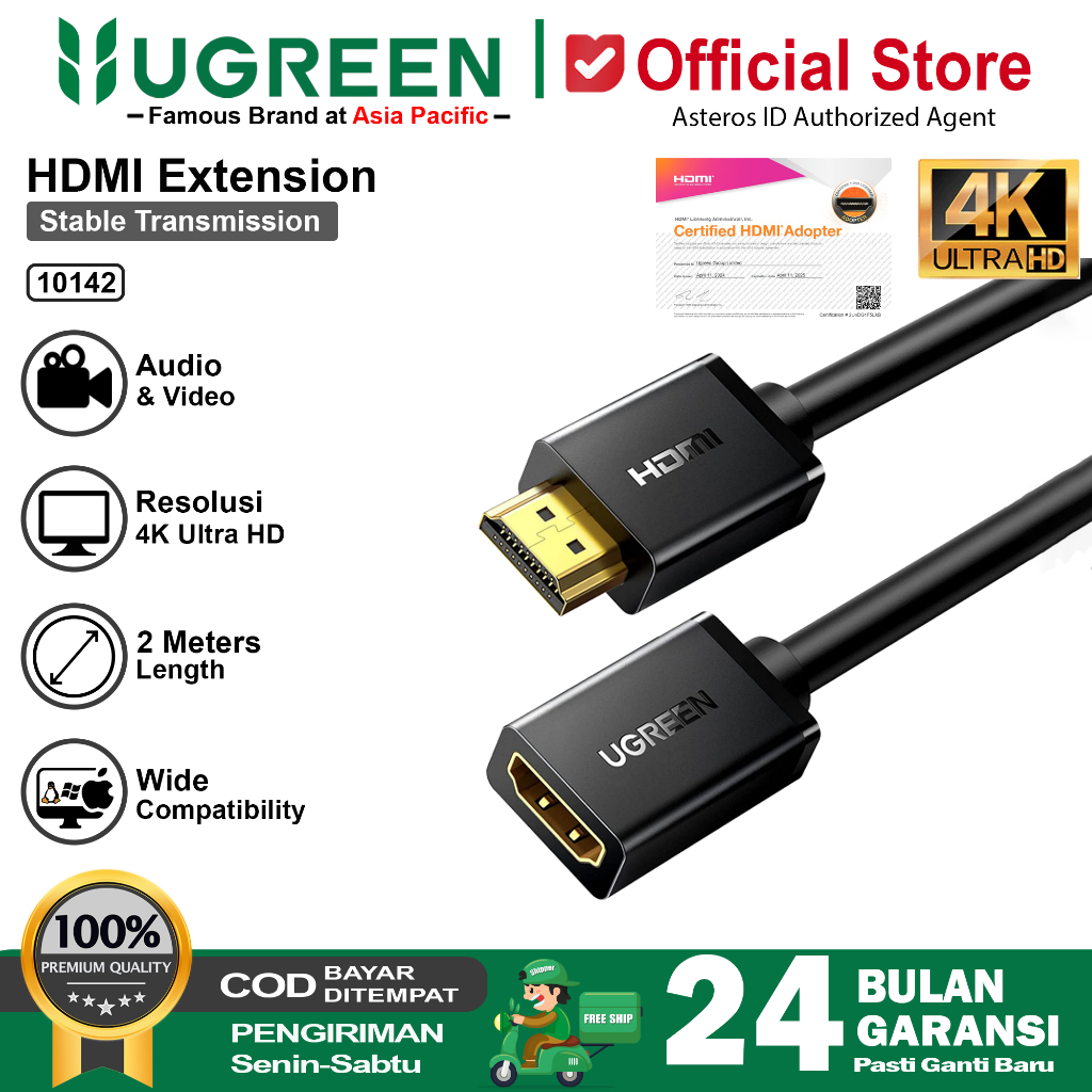 UGREEN Kabel HDMI Extension 4K Perpanjangan HDMI Male To Female 10142