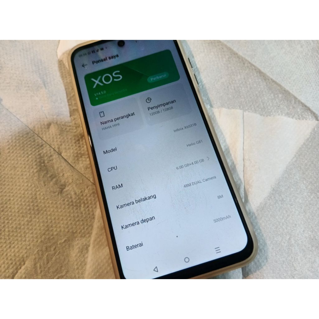 HP Infinix Hot 50I Second Normal No MINUS Bonus CCTV