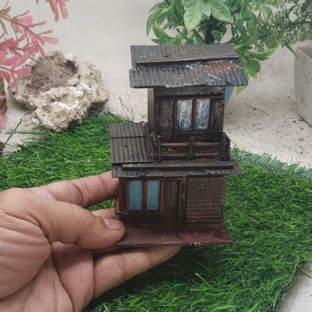 diorama rumah kumuh DKI -Type A PVC Aquascape paludarium