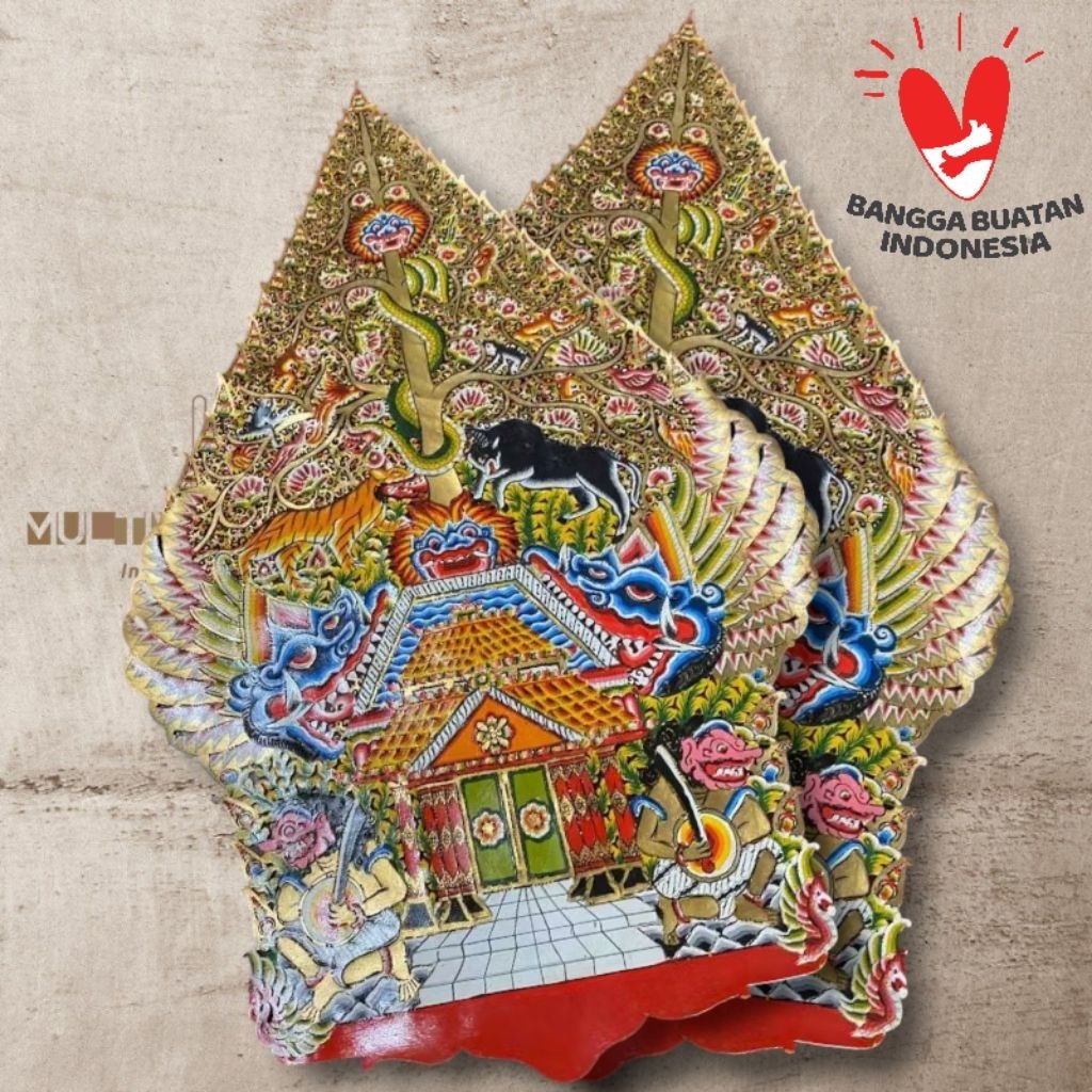 MULTIVERSECRAFTID Wayang Alusan Gunungan Gapit Sungu Alusan Kualitas Super Bahan Premium Kulit Asli