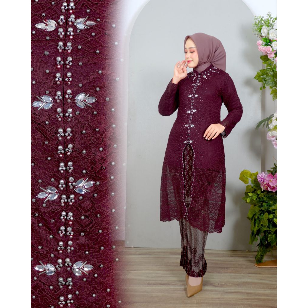 DEWI Atasan aja KEBAYA Tunik Maharani Jumbo Ld 130 XXXL Payet kekinian Modern / Kebaya Busui Friendl