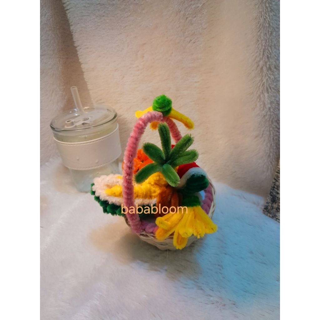 Keranjang Buah Estetik- Pajangan - Buah Palsu