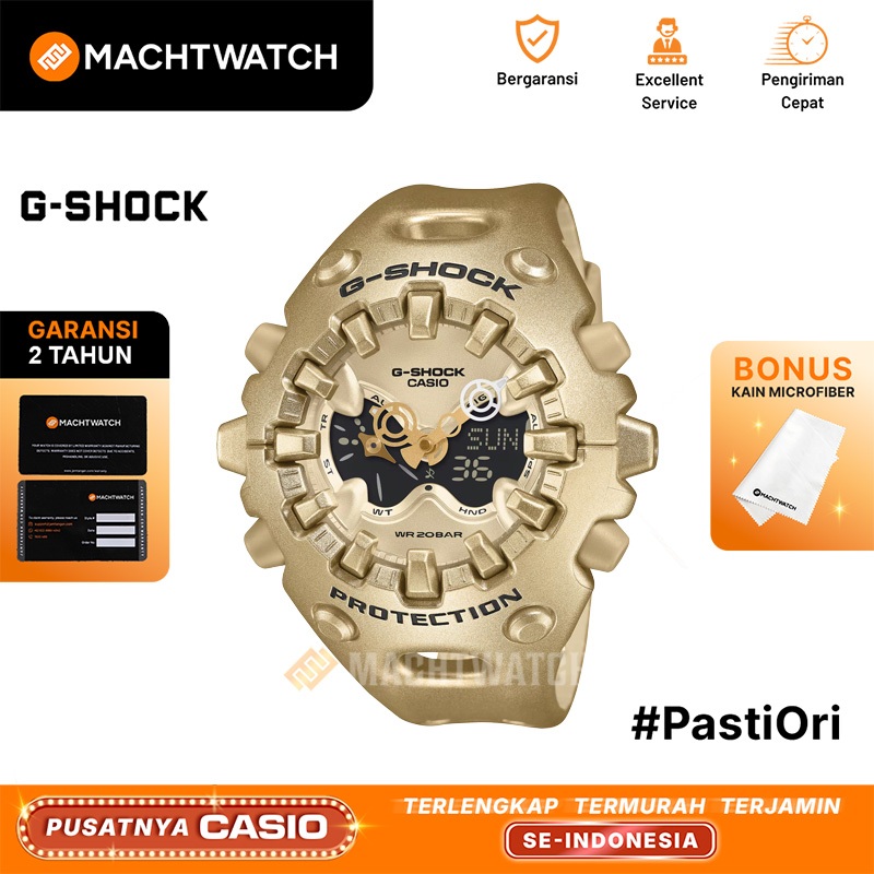 Jam Tangan Pria Casio G-Shock GA-V01A-9AJF CoolEyes Analog Digital Dial Gold Resin Band (JDM)