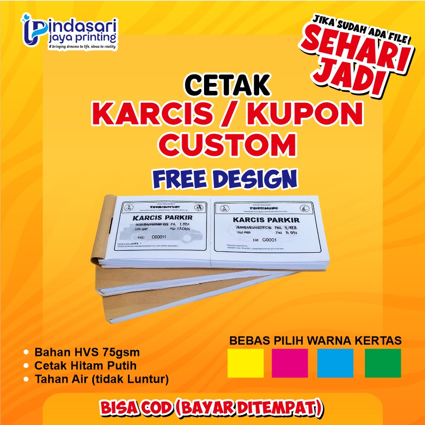 Cetak kupon / karcis / blangko custom