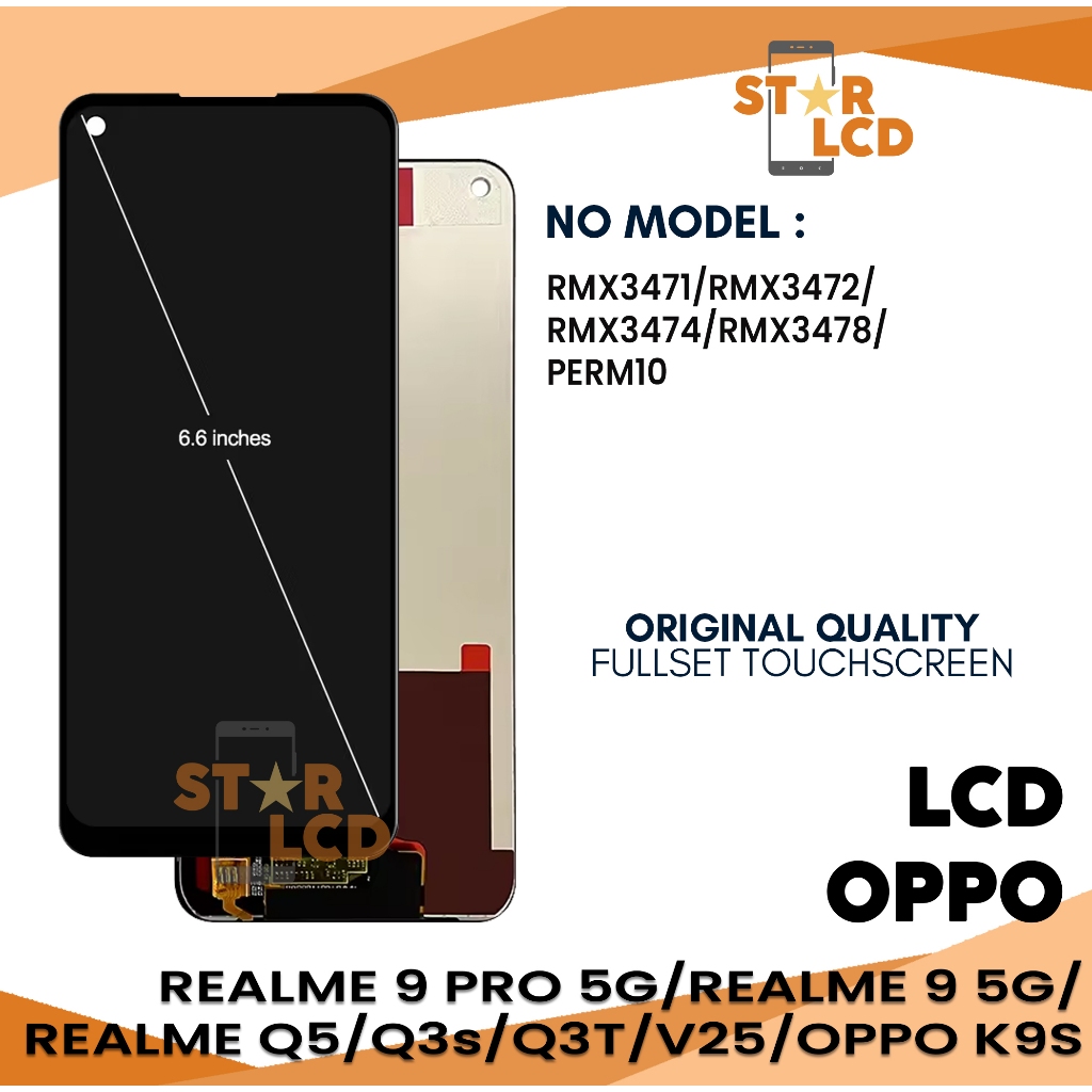 LCD OPPO K9S/ REALME 9 / REALME 9 PRO/ REALME V25/Q5/Q3S/Q3T/- Finger Print Fullset Touch Screen