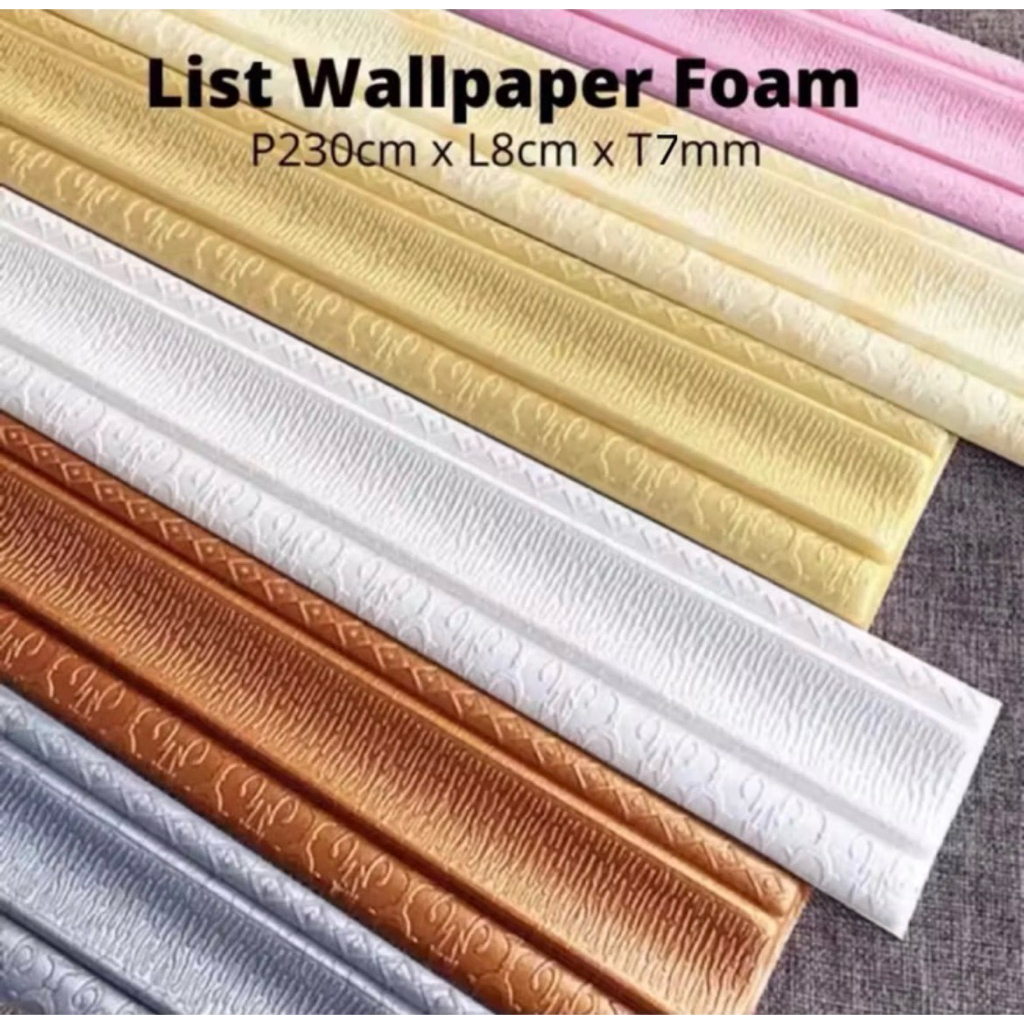 List Dinding Wallpaper / Wallborder Foam 3D / Wallpaper List Foam stiker dinding 230cm
